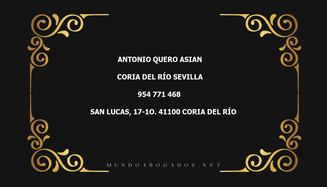 abogado Antonio Quero Asian en la localidad de Coria del Río