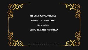 abogado Antonio Quevedo Muñoz en la localidad de Membrilla