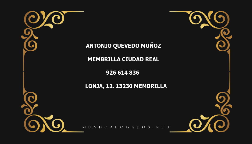 abogado Antonio Quevedo Muñoz en la localidad de Membrilla