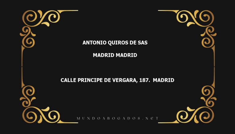 abogado Antonio Quiros De Sas en la localidad de Madrid