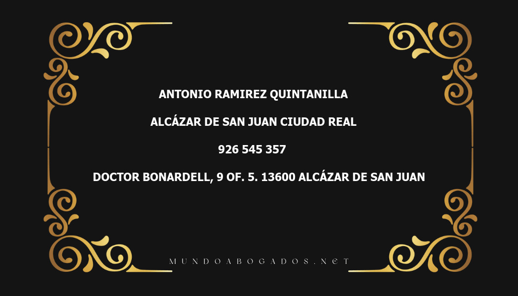 abogado Antonio Ramirez Quintanilla en la localidad de Alcázar de San Juan