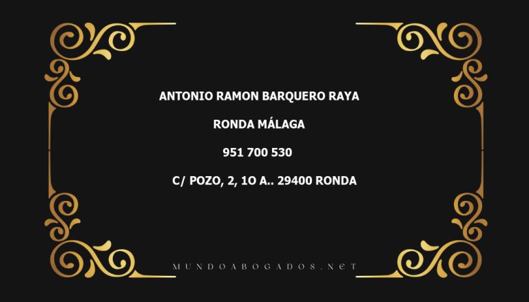 abogado Antonio Ramon Barquero Raya en la localidad de Ronda