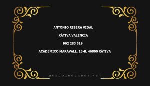 abogado Antonio Ribera Vidal en la localidad de Xàtiva