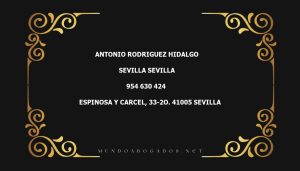 abogado Antonio Rodriguez Hidalgo en la localidad de Sevilla