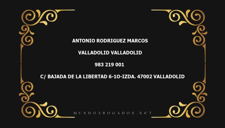 abogado Antonio Rodriguez Marcos en la localidad de Valladolid