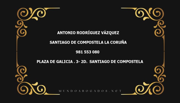 abogado Antonio Rodríguez Vázquez en la localidad de Santiago de Compostela