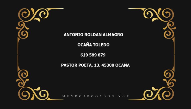 abogado Antonio Roldan Almagro en la localidad de Ocaña