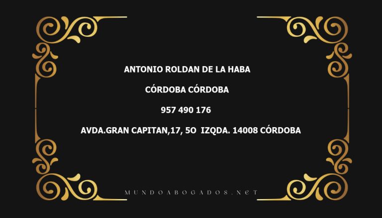 abogado Antonio Roldan De La Haba en la localidad de Córdoba