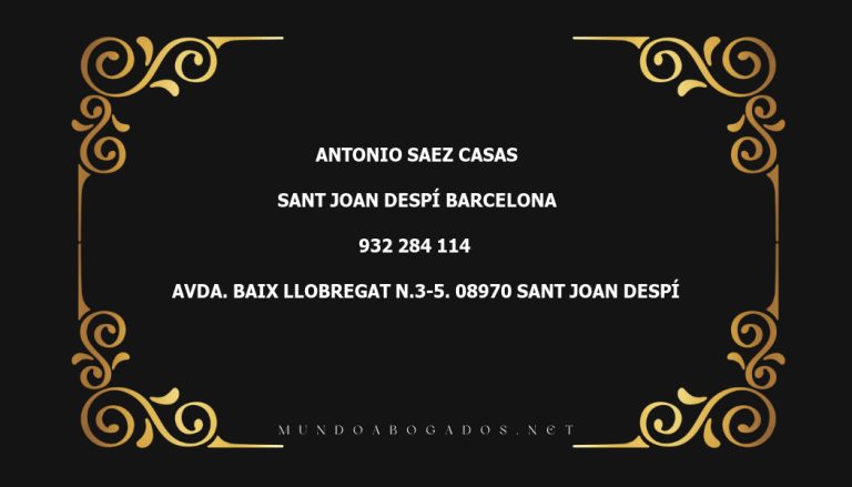 abogado Antonio Saez Casas en la localidad de Sant Joan Despí