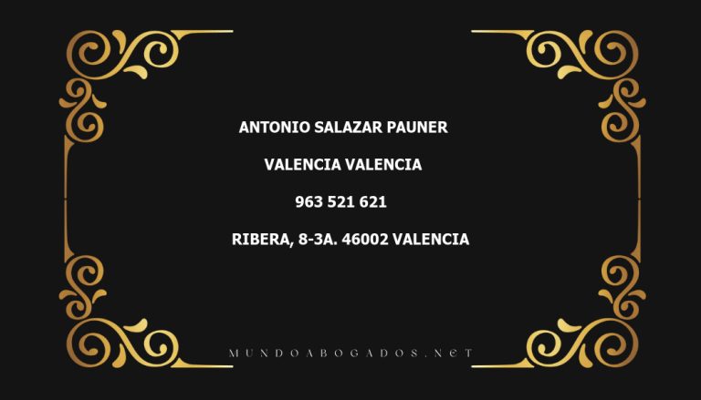 abogado Antonio Salazar Pauner en la localidad de Valencia