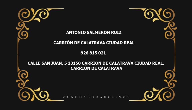 abogado Antonio Salmeron Ruiz en la localidad de Carrión de Calatrava