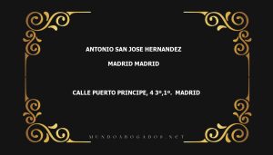 abogado Antonio San Jose Hernandez en la localidad de Madrid