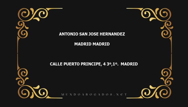 abogado Antonio San Jose Hernandez en la localidad de Madrid