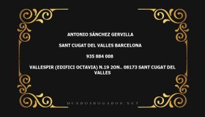 abogado Antonio Sánchez Gervilla en la localidad de Sant Cugat del Valles