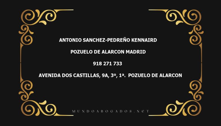 abogado Antonio Sanchez-Pedreño Kennaird en la localidad de Pozuelo de Alarcon