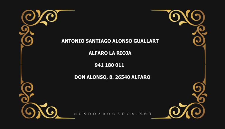 abogado Antonio Santiago Alonso Guallart en la localidad de Alfaro