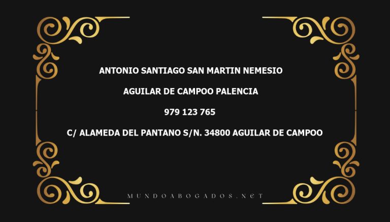 abogado Antonio Santiago San Martin Nemesio en la localidad de Aguilar de Campoo