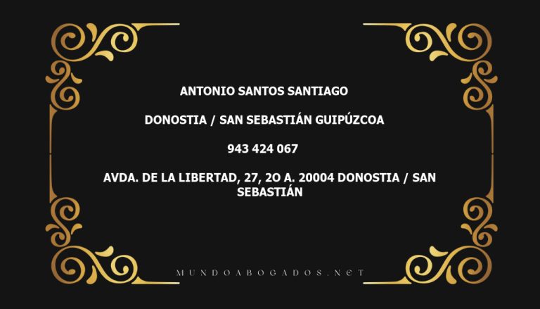 abogado Antonio Santos Santiago en la localidad de Donostia / San Sebastián