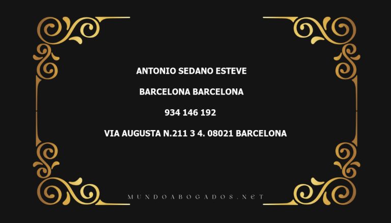 abogado Antonio Sedano Esteve en la localidad de Barcelona