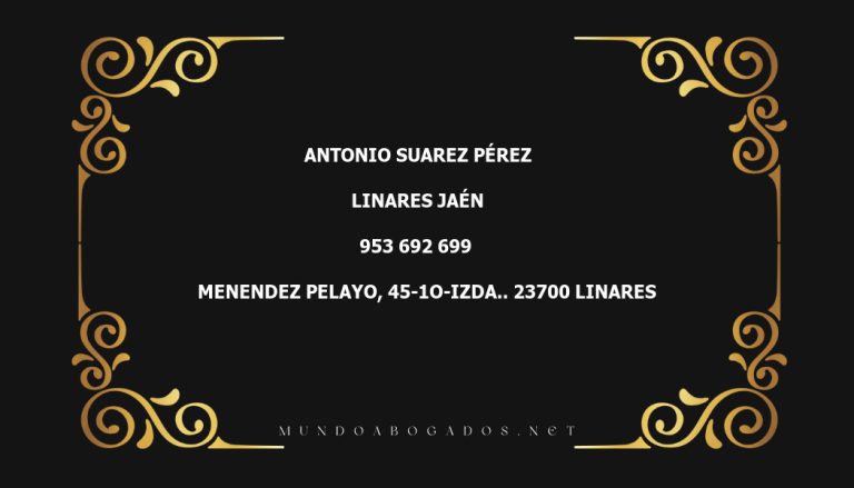 abogado Antonio Suarez Pérez en la localidad de Linares