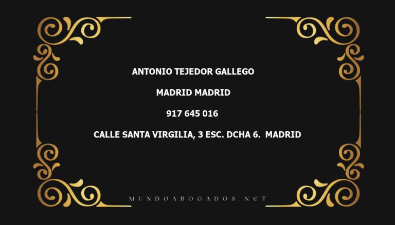 abogado Antonio Tejedor Gallego en la localidad de Madrid