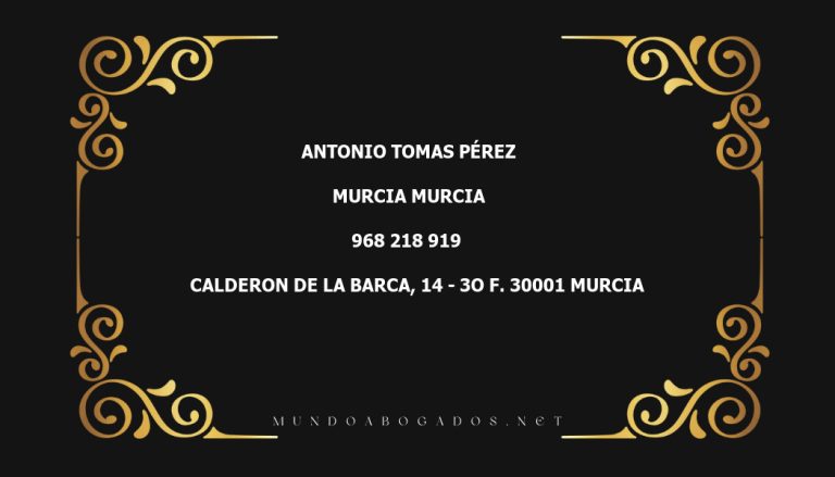 abogado Antonio Tomas Pérez en la localidad de Murcia