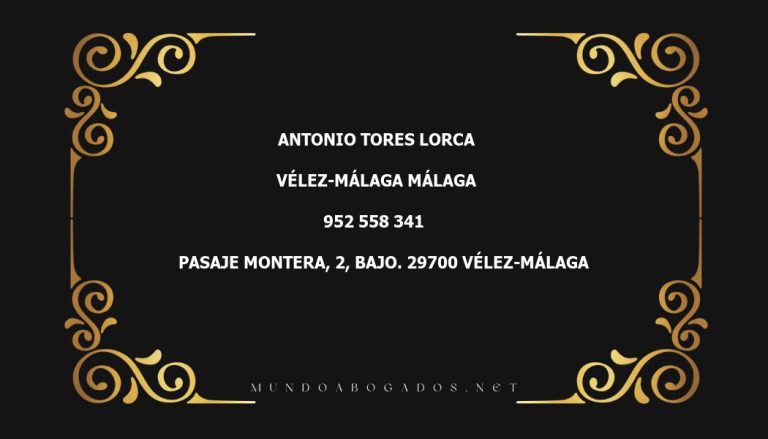 abogado Antonio Tores Lorca en la localidad de Vélez-Málaga