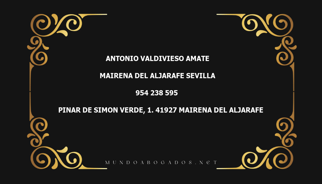 abogado Antonio Valdivieso Amate en la localidad de Mairena del Aljarafe