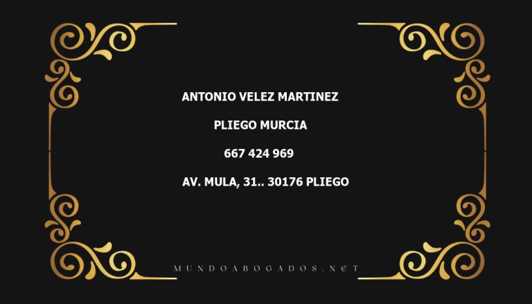 abogado Antonio Velez Martinez en la localidad de Pliego