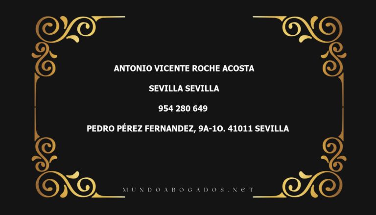 abogado Antonio Vicente Roche Acosta en la localidad de Sevilla