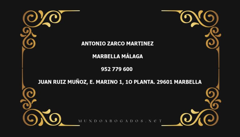 abogado Antonio Zarco Martinez en la localidad de Marbella