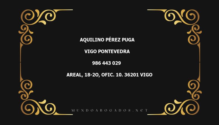 abogado Aquilino Pérez Puga en la localidad de Vigo