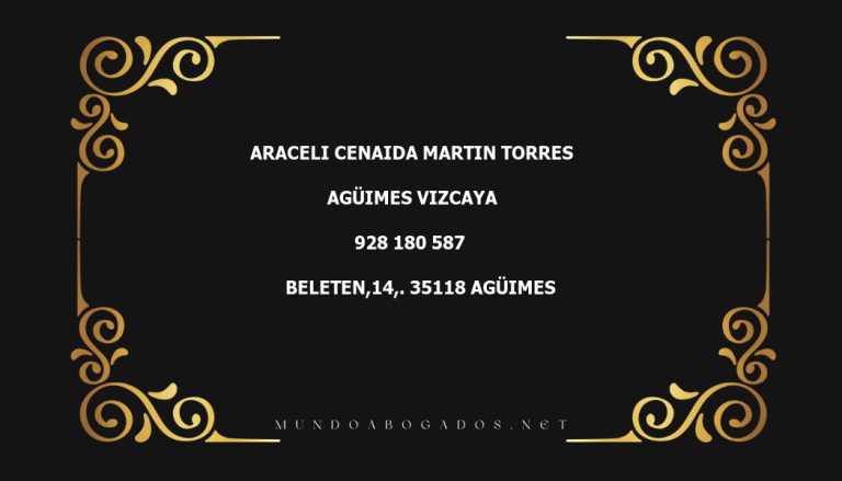 abogado Araceli Cenaida Martin Torres en la localidad de Agüimes