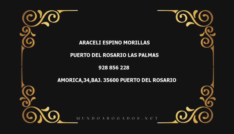 abogado Araceli Espino Morillas en la localidad de Puerto del Rosario