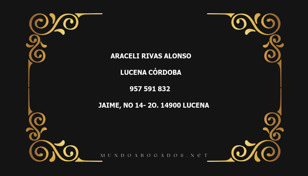 abogado Araceli Rivas Alonso en la localidad de Lucena