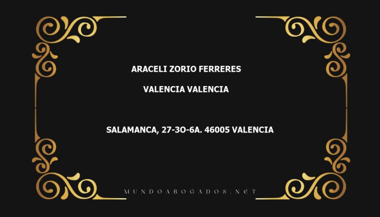 abogado Araceli Zorio Ferreres en la localidad de Valencia