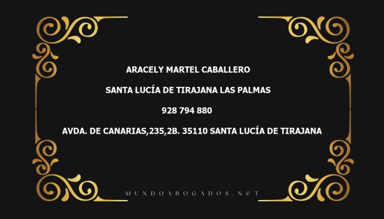 abogado Aracely Martel Caballero en la localidad de Santa Lucía de Tirajana