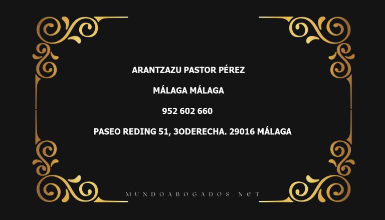 abogado Arantzazu Pastor Pérez en la localidad de Málaga