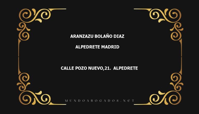 abogado Aranzazu Bolaño Diaz en la localidad de Alpedrete