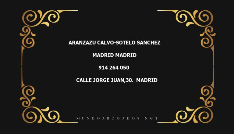 abogado Aranzazu Calvo-Sotelo Sanchez en la localidad de Madrid