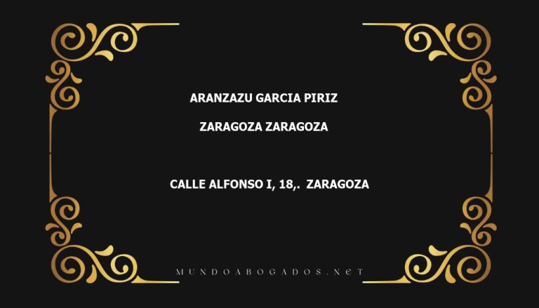 abogado Aranzazu Garcia Piriz en la localidad de Zaragoza