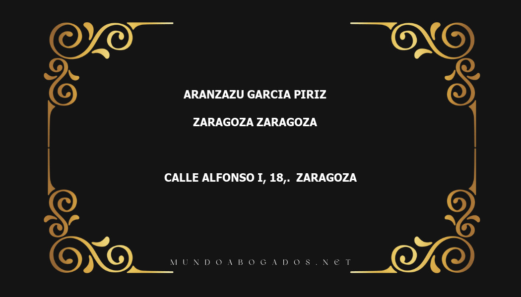 abogado Aranzazu Garcia Piriz en la localidad de Zaragoza