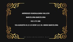 abogado Aránzazu Guadalajara Vallejo en la localidad de Barcelona