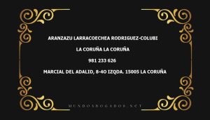 abogado Aranzazu Larracoechea Rodriguez-Colubi en la localidad de La Coruña