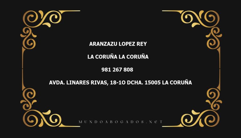 abogado Aranzazu Lopez Rey en la localidad de La Coruña