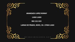 abogado Aranzazu Lopez Romay en la localidad de Lugo