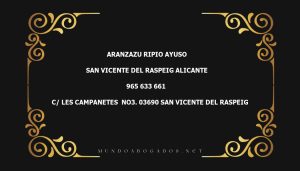 abogado Aranzazu Ripio Ayuso en la localidad de San Vicente del Raspeig