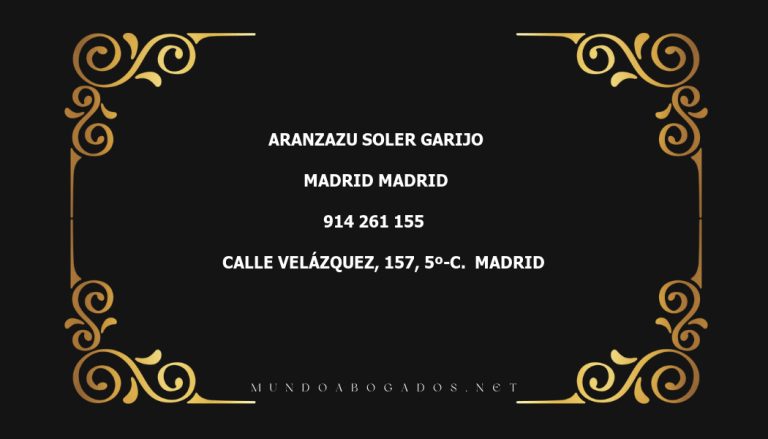 abogado Aranzazu Soler Garijo en la localidad de Madrid