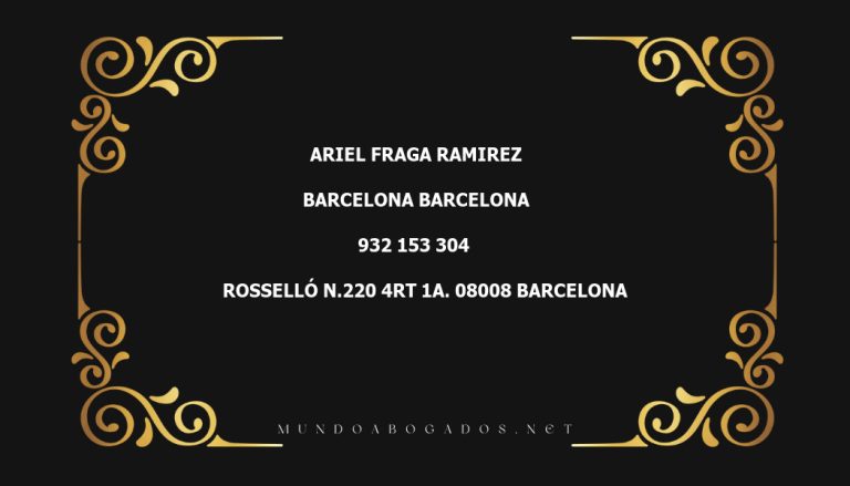 abogado Ariel Fraga Ramirez en la localidad de Barcelona