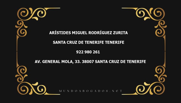 abogado Arístides Miguel Rodríguez Zurita en la localidad de Santa Cruz de Tenerife